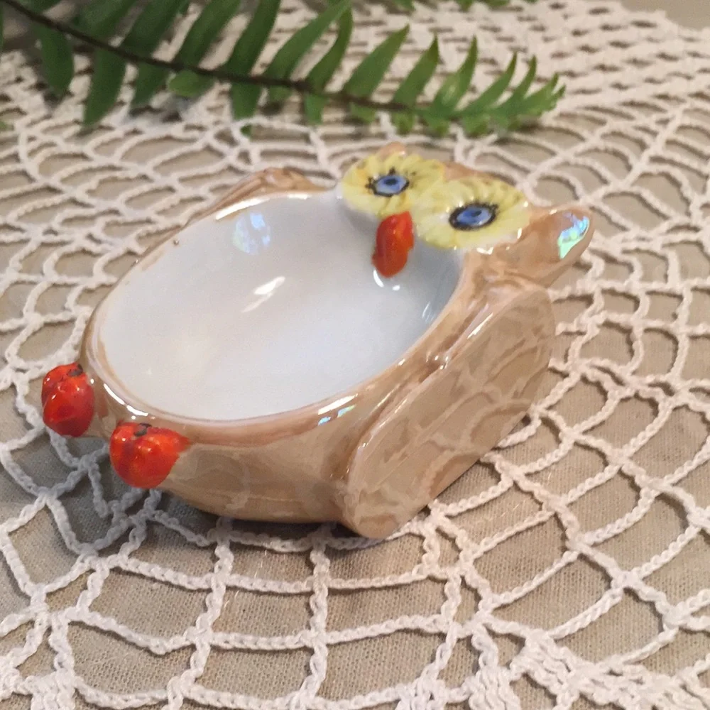 Vintage Lustreware Owl Trinket Dish Japan - Picture 6 of 12